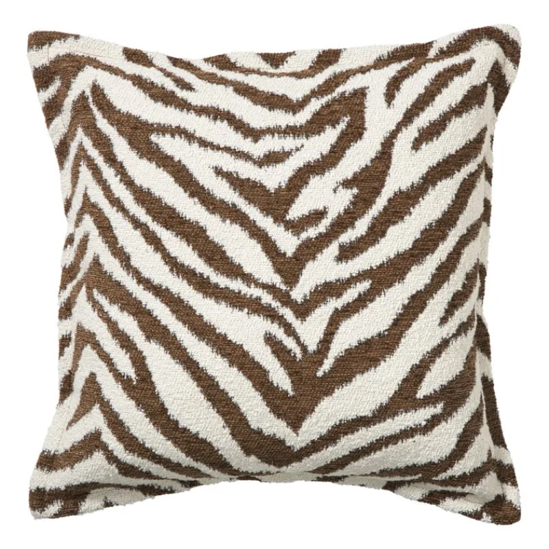Xenos Kussens-Kussen jacquard zebra - bruin/wit - 45x45 cm