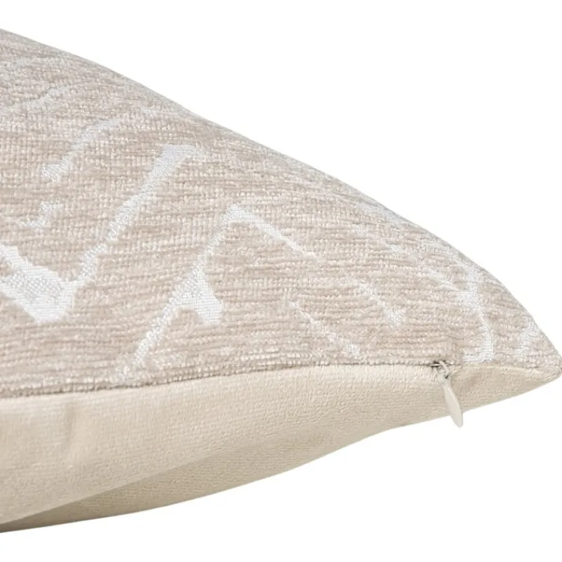 Xenos Kussens-Kussen jacquard zigzag - beige - 45x45 cm