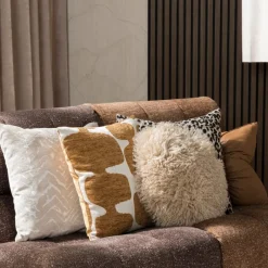 Xenos Kussens-Kussen jacquard zigzag - beige - 45x45 cm