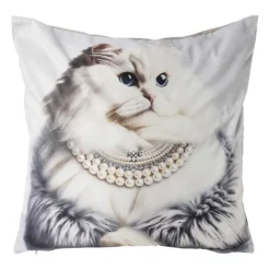 Xenos Kussens-Kussen kat - multikleur - 45x45 cm