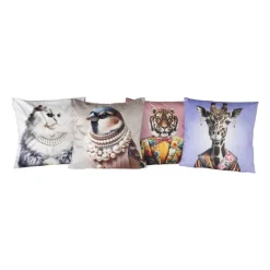 Xenos Kussens-Kussen kat - multikleur - 45x45 cm