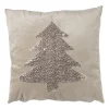Xenos Kussens-Kussen kertsboom pailet - taupe - 45x45 cm