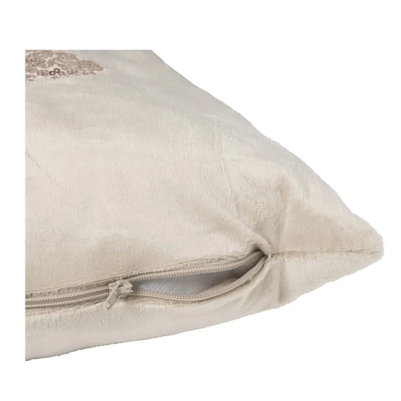 Xenos Kussens-Kussen kertsboom pailet - taupe - 45x45 cm