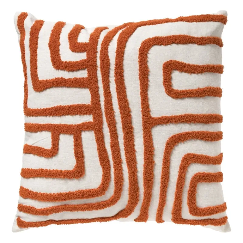 Xenos Kussens-Kussen lijnen - rood - 45x45 cm