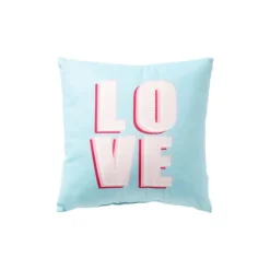 Xenos Kussens-Kussen love - blauw/roze - 30x30 cm