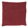 Xenos Kussens-Kussen met blokjes - bordeauxrood - 60x60 cm