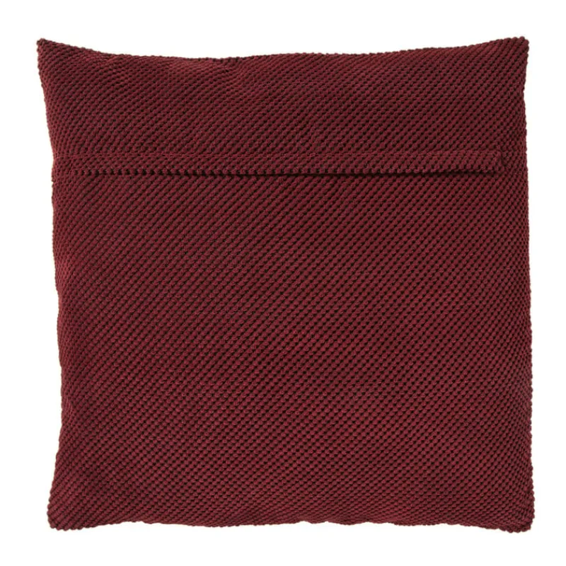 Xenos Kussens-Kussen met blokjes - bordeauxrood - 60x60 cm