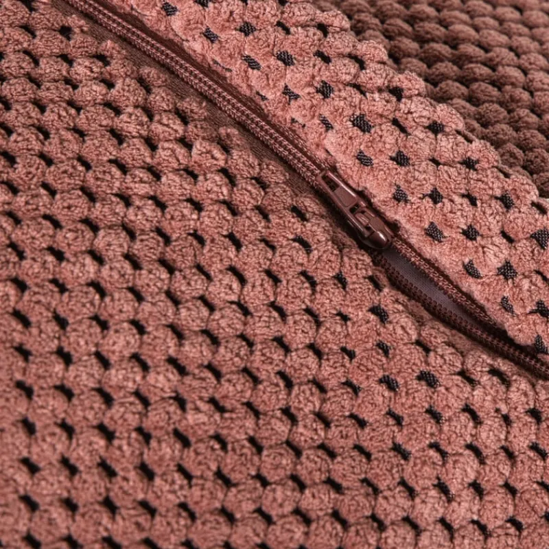 Xenos Kussens-Kussen met blokjes - roze - 60x60 cm