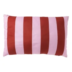 Xenos Kerstcadeaus|Kussens-Kussen met strepen - rood/roze - 30x45 cm