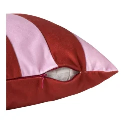 Xenos Kerstcadeaus|Kussens-Kussen met strepen - rood/roze - 30x45 cm