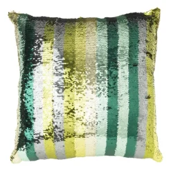 Xenos Kussens-Kussen pailletten - groen - 45x45 cm