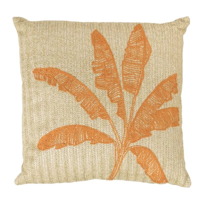 Xenos Kussens-Kussen palmboom - beige/oranje - 43x43 cm