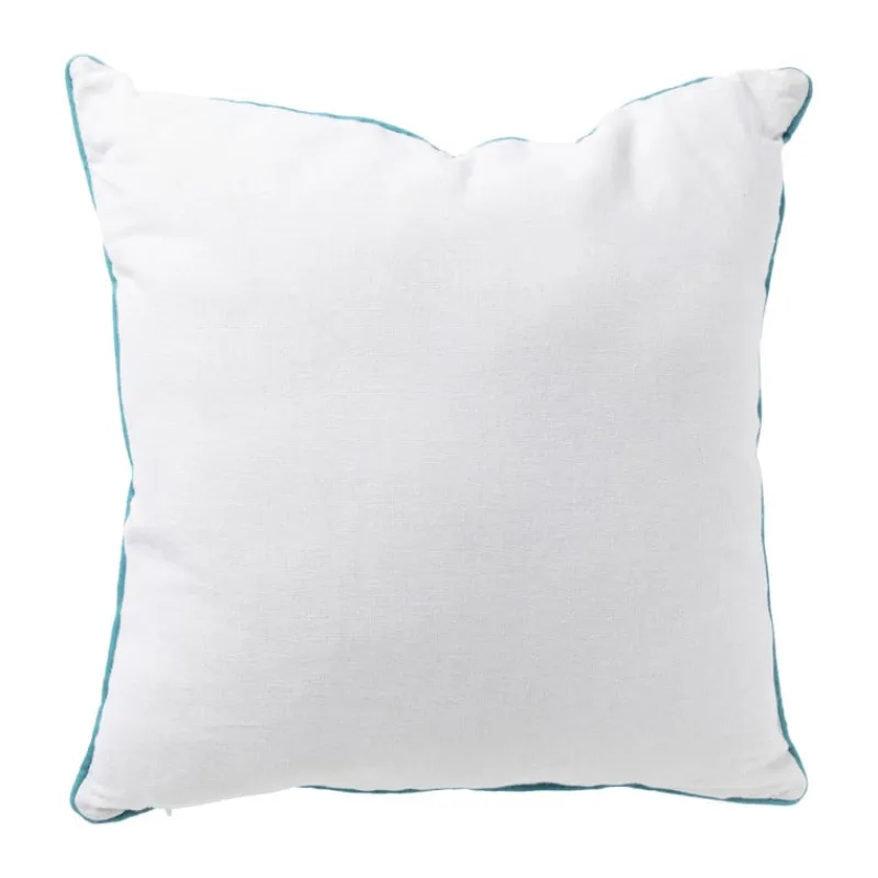 Xenos Kussens-Kussen palmboom - blauw/wit/goud - 45x45 cm