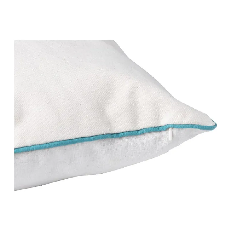 Xenos Kussens-Kussen palmboom - blauw/wit/goud - 45x45 cm