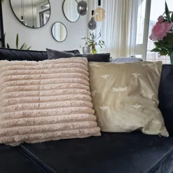 Xenos Kussens-Kussen rib - beige - 45x45 cm