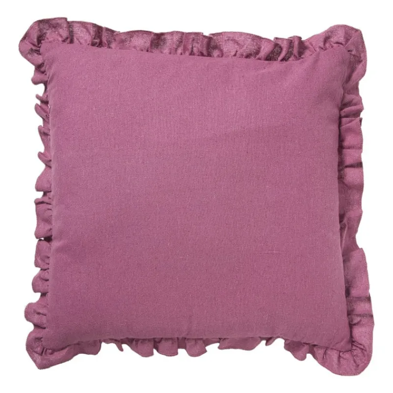 Xenos Kussens-Kussen ruches - roze - 45x45 cm