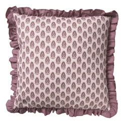 Xenos Kussens-Kussen ruffles - roze - 45x45 cm