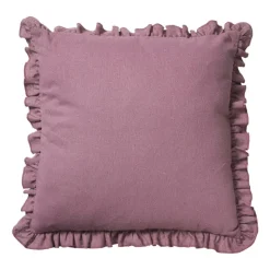 Xenos Kussens-Kussen ruffles - roze - 45x45 cm