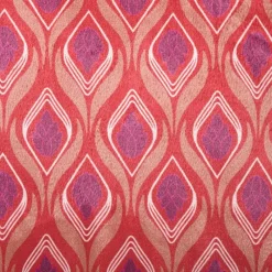 Xenos Kussens-Kussen velvet blad - rood/roze - 45x45 cm