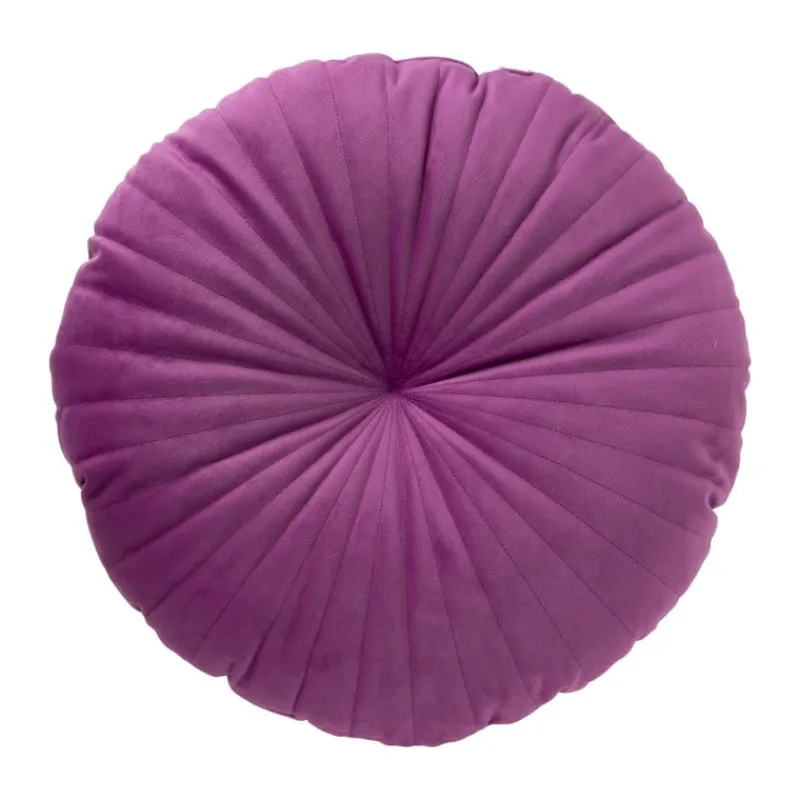 Xenos Kussens-Kussen velvet rond - paars - ø45 cm