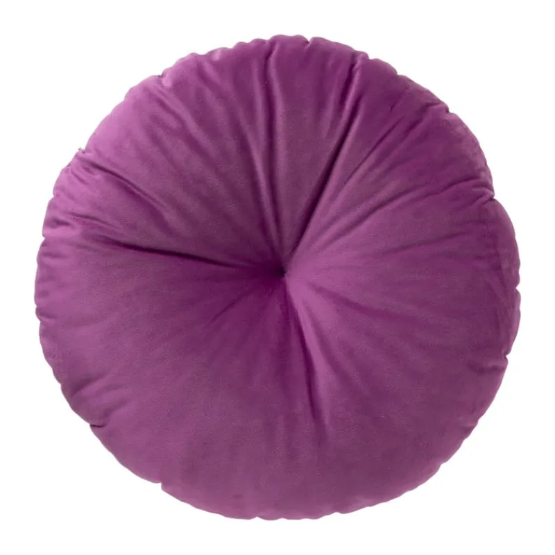 Xenos Kussens-Kussen velvet rond - paars - ø45 cm