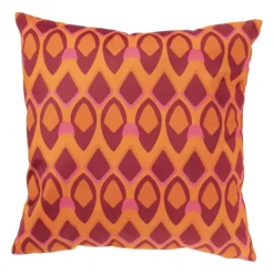 Xenos Kussens-Kussen velvet wieber - roze/oranje - 45x45 cm