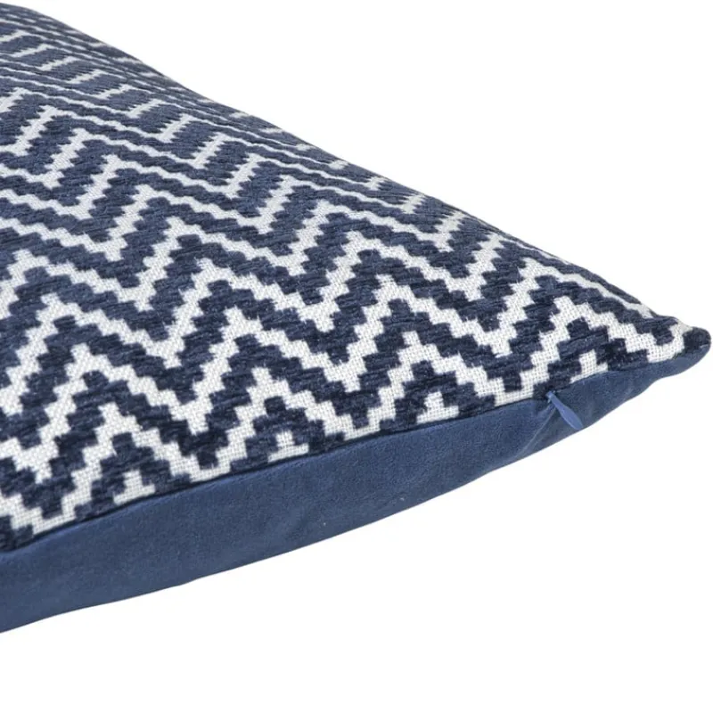 Xenos Kussens-Kussen zigzag - blauw - 45x45 cm