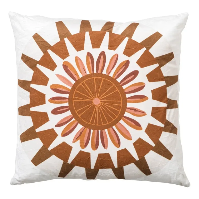 Xenos Kussens-Kussen zon velvet - oranje - 45x45 cm