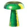Xenos Tafellampen-Lamp disco paddenstoel - groen - ø15x18 cm