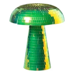 Xenos Tafellampen-Lamp disco paddenstoel - groen - ø15x18 cm