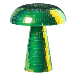 Xenos Tafellampen-Lamp disco paddenstoel - groen - ø15x18 cm