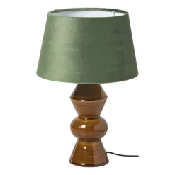 Xenos Lampenkappen-Lampenkap taps middel - groen - ø28x17 cm