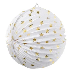 Xenos Lampionnen|Bruiloft-Lampion wit/goud - diverse varianten - ⌀25 cm