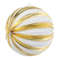 Xenos Lampionnen|Bruiloft-Lampion wit/goud - diverse varianten - ⌀25 cm