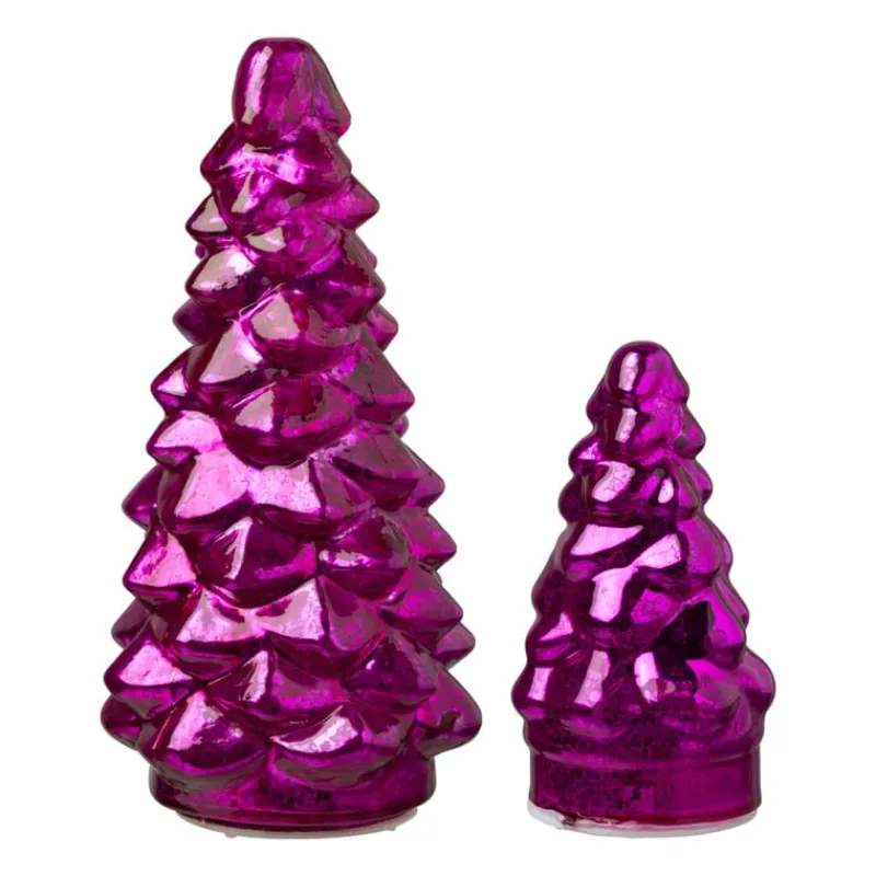 Xenos Kleine Kerstbomen-Lampje kerstboom klein - fuchsia - ø7x12 cm