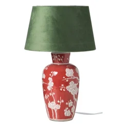 Xenos Lampenvoeten-Lampvoet bloemen - rood -ø22x30.5 cm