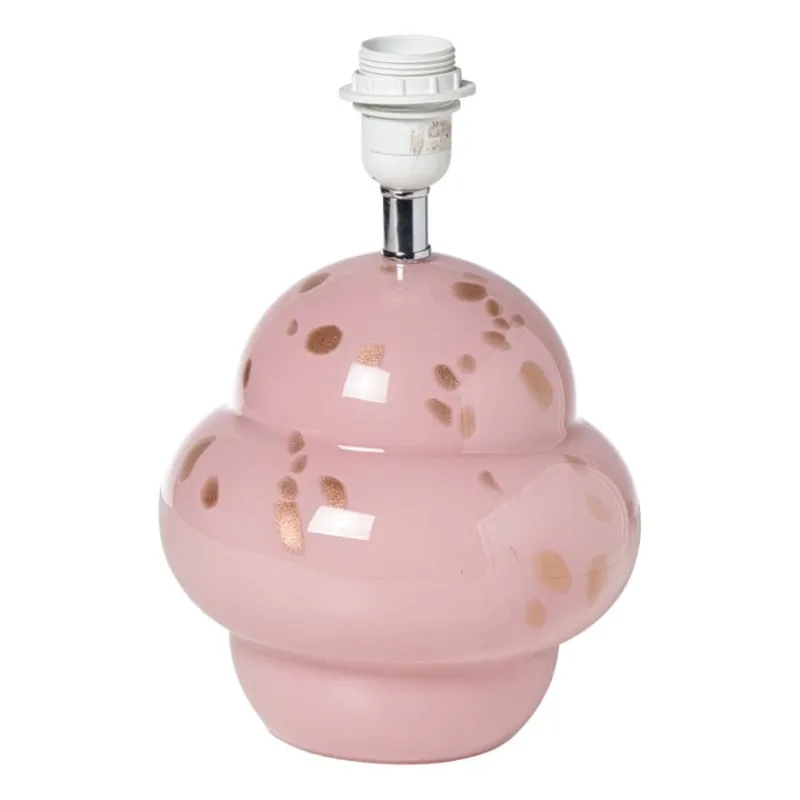 Xenos Lampenvoeten-Lampvoet bobbel - roze/goud - ø21x30 cm