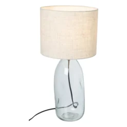 Xenos Lampenvoeten-Lampvoet glas - blauw - ø12x34.5 cm