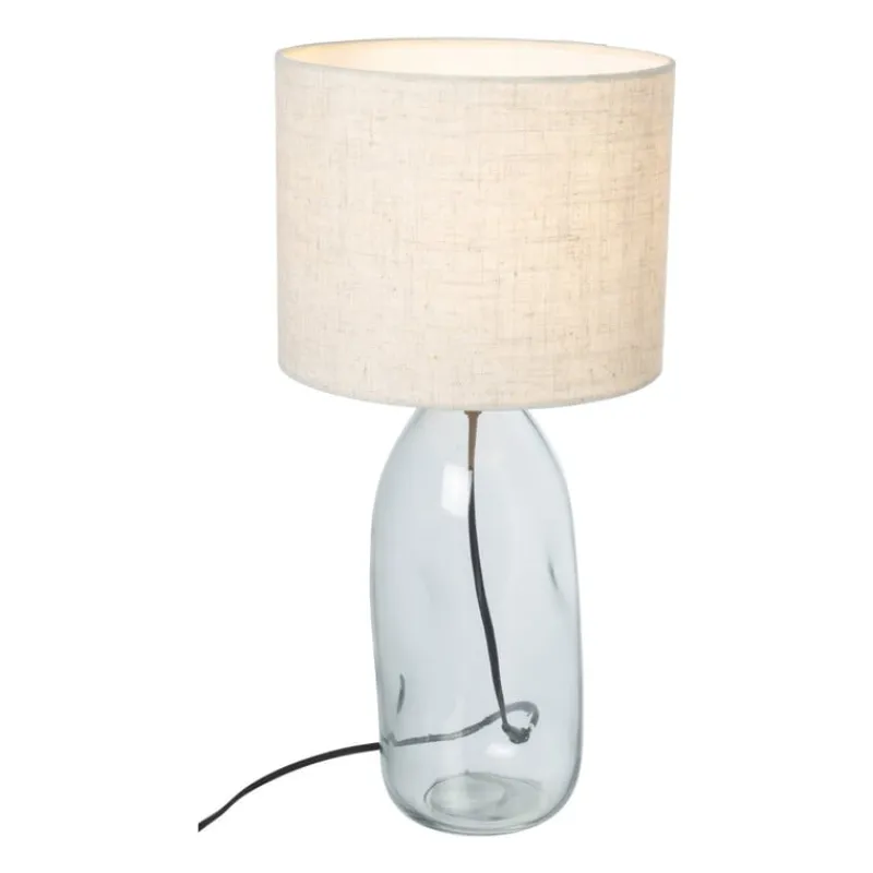 Xenos Lampenvoeten-Lampvoet glas - blauw - ø12x34.5 cm
