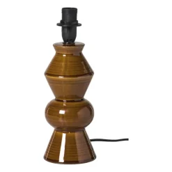 Xenos Lampenvoeten-Lampvoet reactive glaze - bruin - ø9.5x21 cm