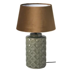 Xenos Lampenvoeten-Lampvoet ruit - groen - ø12x20 cm