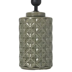 Xenos Lampenvoeten-Lampvoet ruit - groen - ø12x20 cm