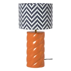 Xenos Lampenvoeten-Lampvoet spekje - oranje - ø11x32 cm