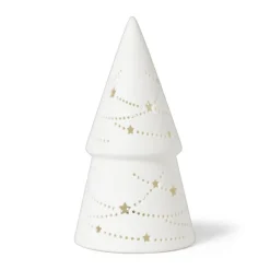Xenos Kerstverlichting|Kleine Kerstbomen-LED boom - wit - ø9.2x17.2 cm