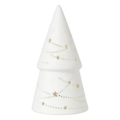Xenos Kerstverlichting|Kleine Kerstbomen-LED boom - wit - ø9.2x17.2 cm