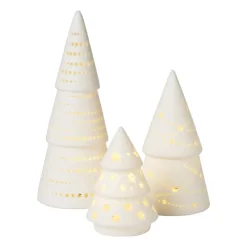 Xenos Kerstverlichting|Kleine Kerstbomen-LED boom - wit - ø9.2x17.2 cm