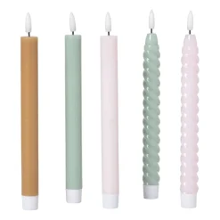 Xenos Led Kaarsen-LED dinerkaars - groen - ø2.2x24.5 cm