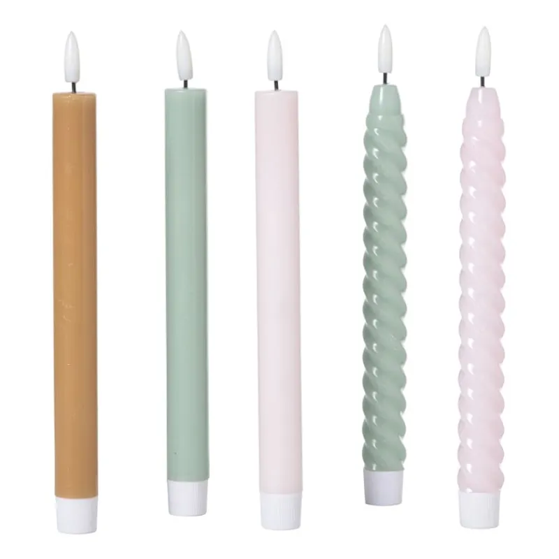 Xenos Led Kaarsen-LED dinerkaars - groen - ø2.2x24.5 cm