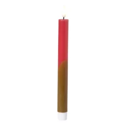 Xenos Led Kaarsen-LED dinerkaars duo - groen/roze - ø2.2x24.5 cm