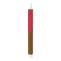 Xenos Led Kaarsen-LED dinerkaars duo - groen/roze - ø2.2x24.5 cm